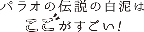 パラオの伝説の白泥はここがすごい!