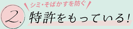 2. シミ・そばかすを防ぐ 特許をもっている!